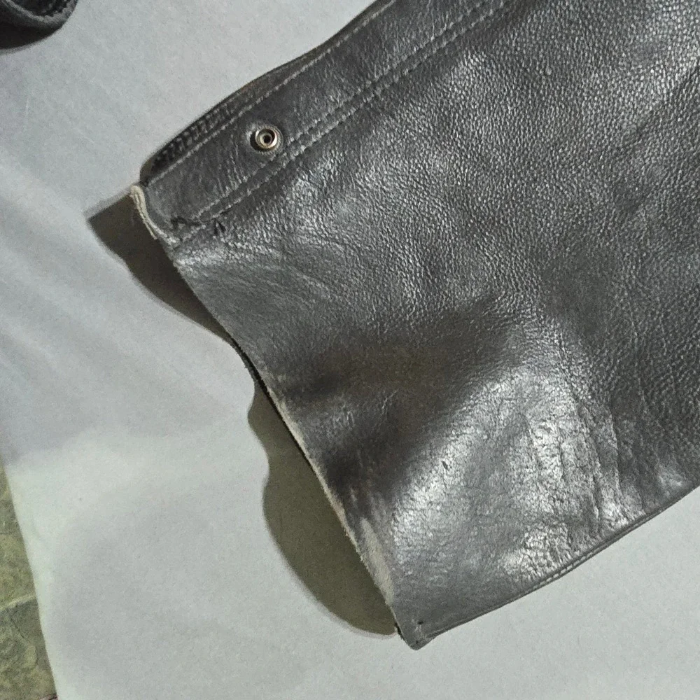 Wild Ride Leather Motorcycle Chaps Mens 4XL Black Adjustable Belted Biker Gear